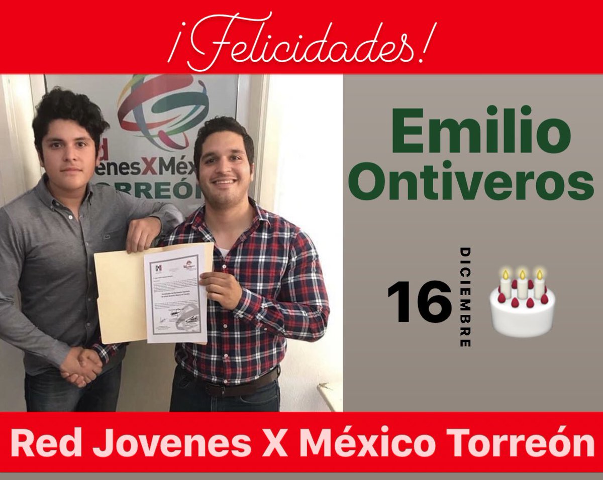 RJXM_Torreon's tweet photo. Feliz cumpleaños Emilio Rentería! Que sigas cumpliendo muchos años más, pásatela de lo mejor, recibe de todo tu equipo un fuerte abrazo, felicidades!🎂🎉
#LaRedFuerteDeMéxico💪🏻 https://t.co/a909E76AQW