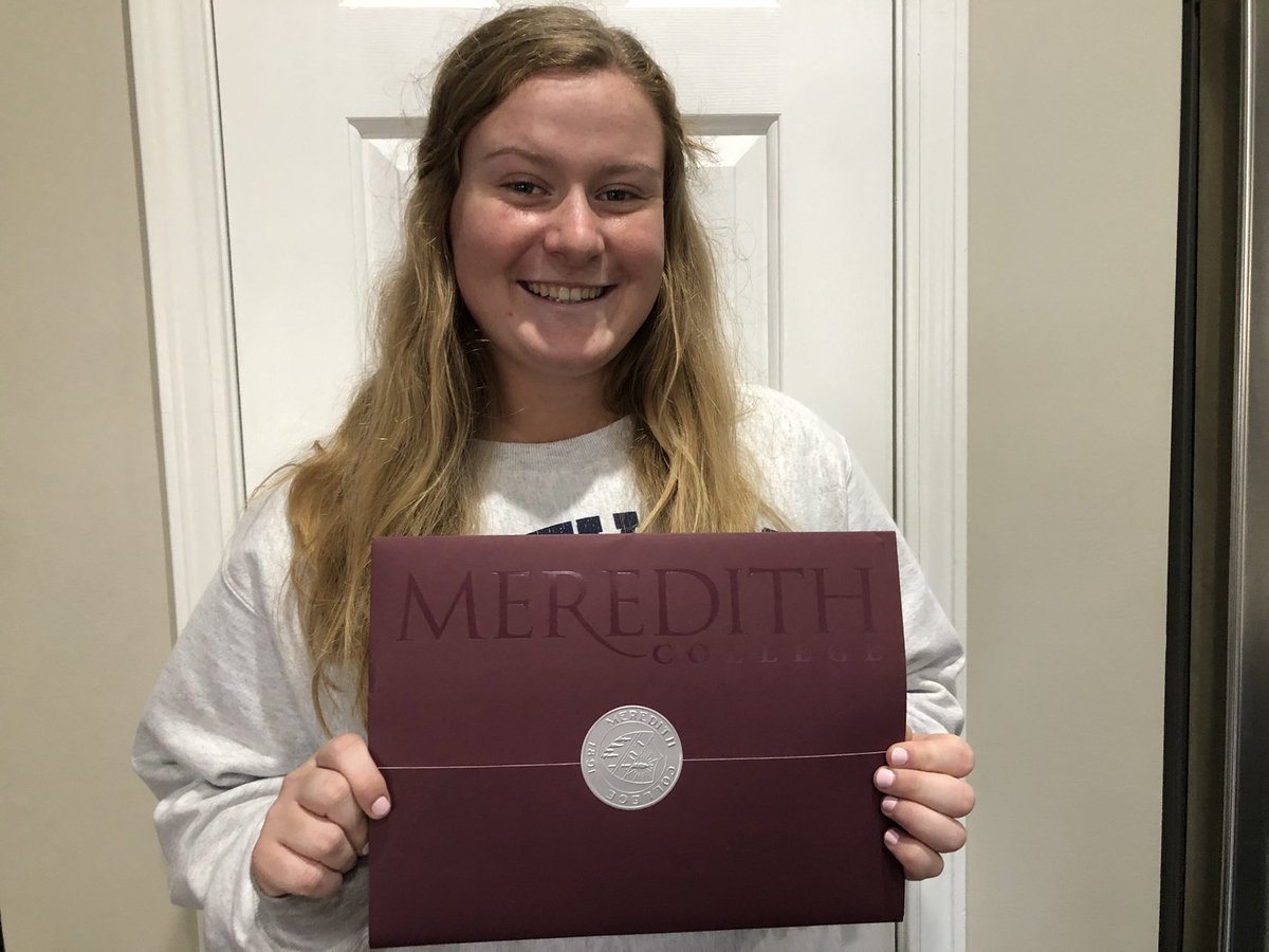 rheburden's tweet photo. Excited to announce that I will be continuing both my academic and athletic career at Meredith College! Can’t wait to see what the next 4 years will bring!! @MCSBAngels @ScavoneK @PantherCreekSB @living9strong @JillSmedley @MeredithCollege https://t.co/H5zf0sziVS