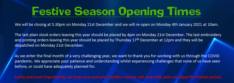 Please see our Festive Season Opening Times