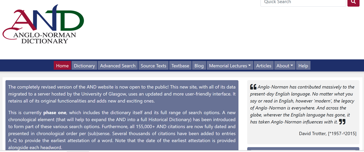 A great Christmas present today: the new Anglo-Norman Dictionary site is ONLINE : anglo-norman.net Read  about the new developments at the AND in Geert De Wilde's recent post for TVOF's blog tvof.ac.uk/blog/news-Angl…