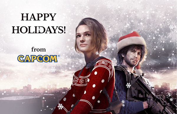 gematsu's tweet photo. Capcom's holiday 2020 greeting card. https://t.co/byFOhkOo8z