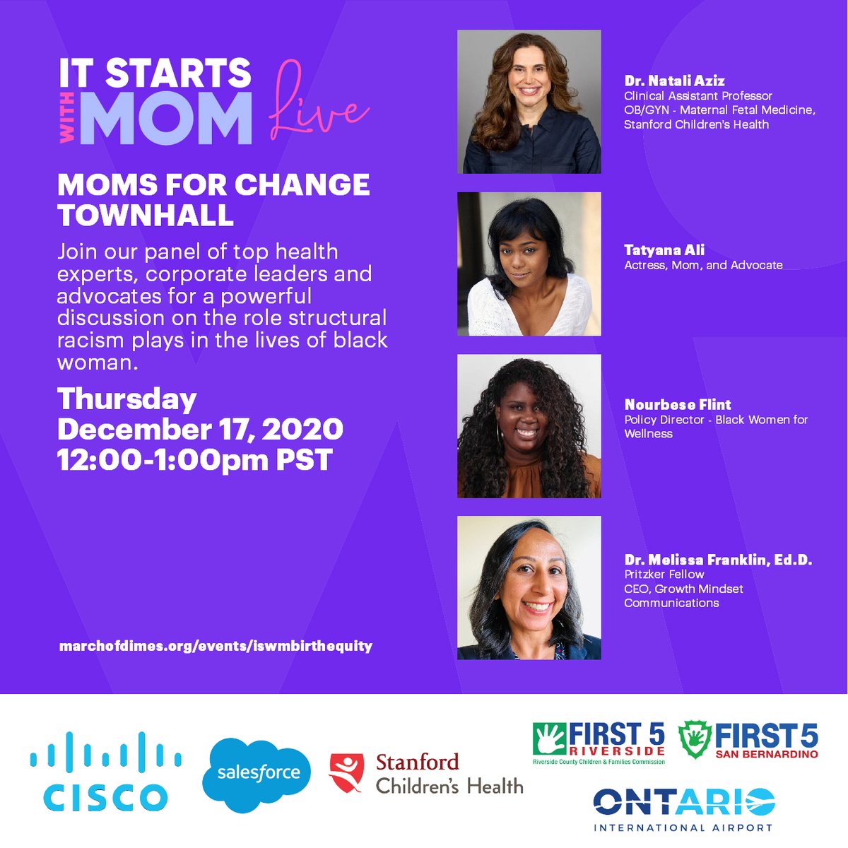 MODCAL's tweet image. Tomorrow is the big day! Join us at March of Dimes on Facebook for our #ItStartsWithMom panel, Moms for Change: The Fight for Birth Equity at 12 pm PT. Learn steps and actions we can ALL take to become allies for change.