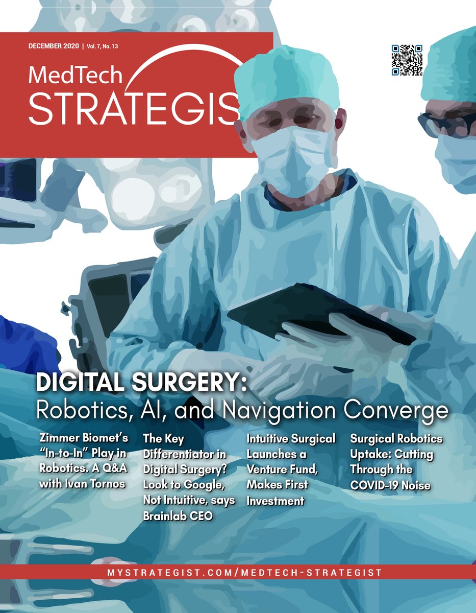 MedTech Strategist | MedTech's Most Trusted Source (@medtechstrat) on Twitter photo ❗️NEW ISSUE ALERT❗️<a href="/MedTechStrat/">MedTech Strategist | MedTech's Most Trusted Source</a> Vol 7.13 Dec 2020
bit.ly/2LHLP4i
<a href="/zimmerbiomet/">Zimmer Biomet</a> #robotics #ecosystem
<a href="/BrainLab/">Brainlab</a> #openaccess #digitalsurgery
#Robotics #sales #stats
@Intuivivesurg new #VC fund
#Medtech priorities #postCOVID
Profiles: @reapplix, <a href="/FrancisMedical/">Francis Medical</a>, @spinex ❗️NEW ISSUE ALERT❗️<a href="/MedTechStrat/">MedTech Strategist | MedTech's Most Trusted Source</a> Vol 7.13 Dec 2020
bit.ly/2LHLP4i
<a href="/zimmerbiomet/">Zimmer Biomet</a> #robotics #ecosystem
<a href="/BrainLab/">Brainlab</a> #openaccess #digitalsurgery
#Robotics #sales #stats
@Intuivivesurg new #VC fund
#Medtech priorities #postCOVID
Profiles: @reapplix, <a href="/FrancisMedical/">Francis Medical</a>, @spinex