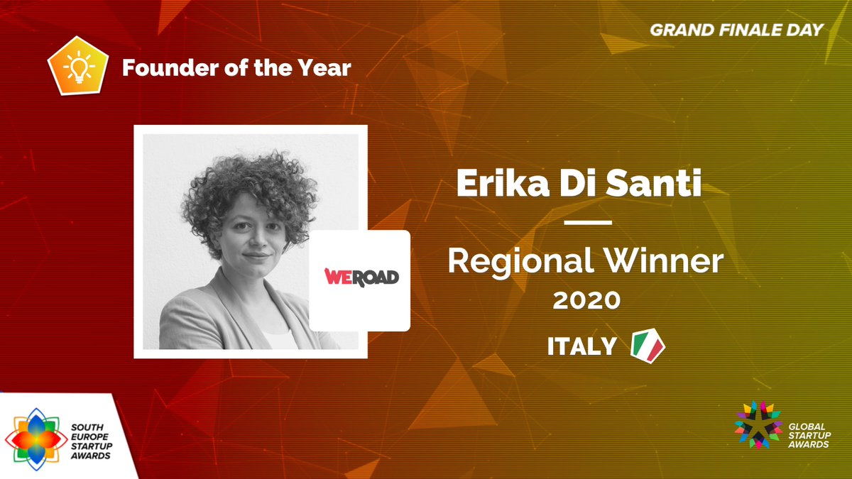 AND THE WINNER OF FOUNDER OF THE YEAR IS… #ErikaDeSanti from Italy 🎉

A big round of applause for our #SESA2020 winner and a Global Finalist 2021 in #GSA 😍👏