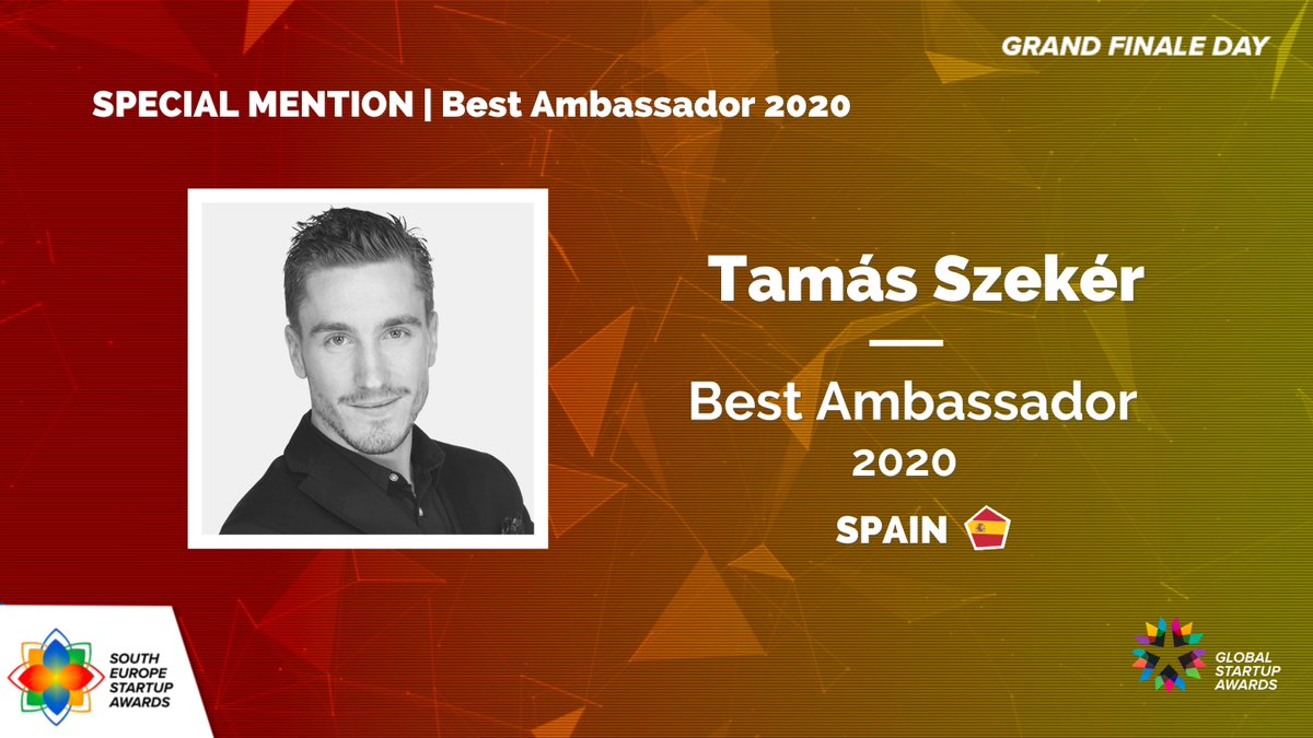 AND THE WINNER OF BEST AMBASSADOR IS… #TamásSzekér from Spain 🎉

A big round of applause for our #SESA2020 winner 😍👏
