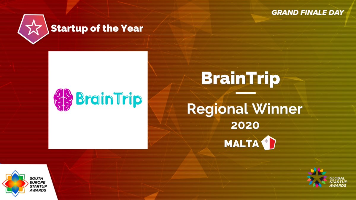 AND THE WINNER OF STARTUP OF THE YEAR IS… <a href="/BraintripAWE/">Braintrip</a> from Malta 🎉

A big round of applause for our #SESA2020 winner and a Global Finalist 2021 in #GSA 😍👏