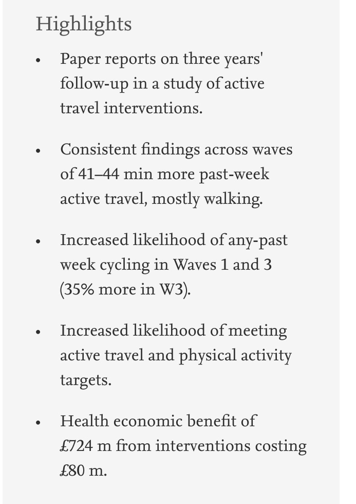 Who's interested in low traffic neighbourhoods? @RachelAldred, James Woodcock & Anna Goodman have just published 3 yr study on health benefits of London's Mini-Hollands.£724m health benefit from £80m investment. #LTN  @GreaterAKL @BikeAKL  @KingCyclesAkl  https://www.sciencedirect.com/science/article/pii/S2214140520301626