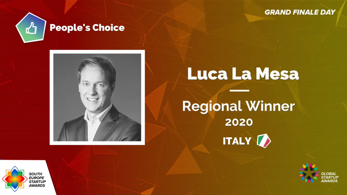 AND THE WINNER OF PEOPLE’S CHOICE IS… <a href="/LucaLaMesa/">Luca La Mesa</a> from Italy 🎉

A big round of applause for our #SESA2020 winner and a Global Finalist 2021 in #GSA 😍👏