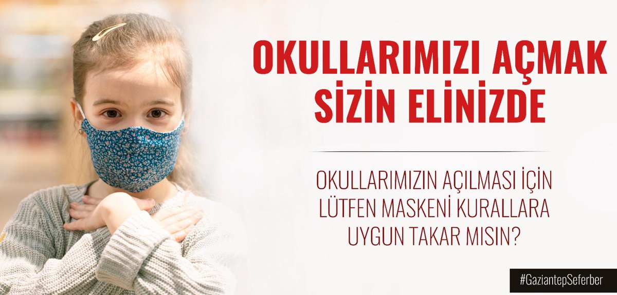 Okulların bir an önce açılması, öğrencilerimizin okullarına kavuşması için her birimiz elimizi taşın altına koymalız. Hep birlikte gerekenleri yerine getirir, belirtilen kurallara uyarsak bu mümkün...
 #FarabiMTAL
#GaziantepSeferber