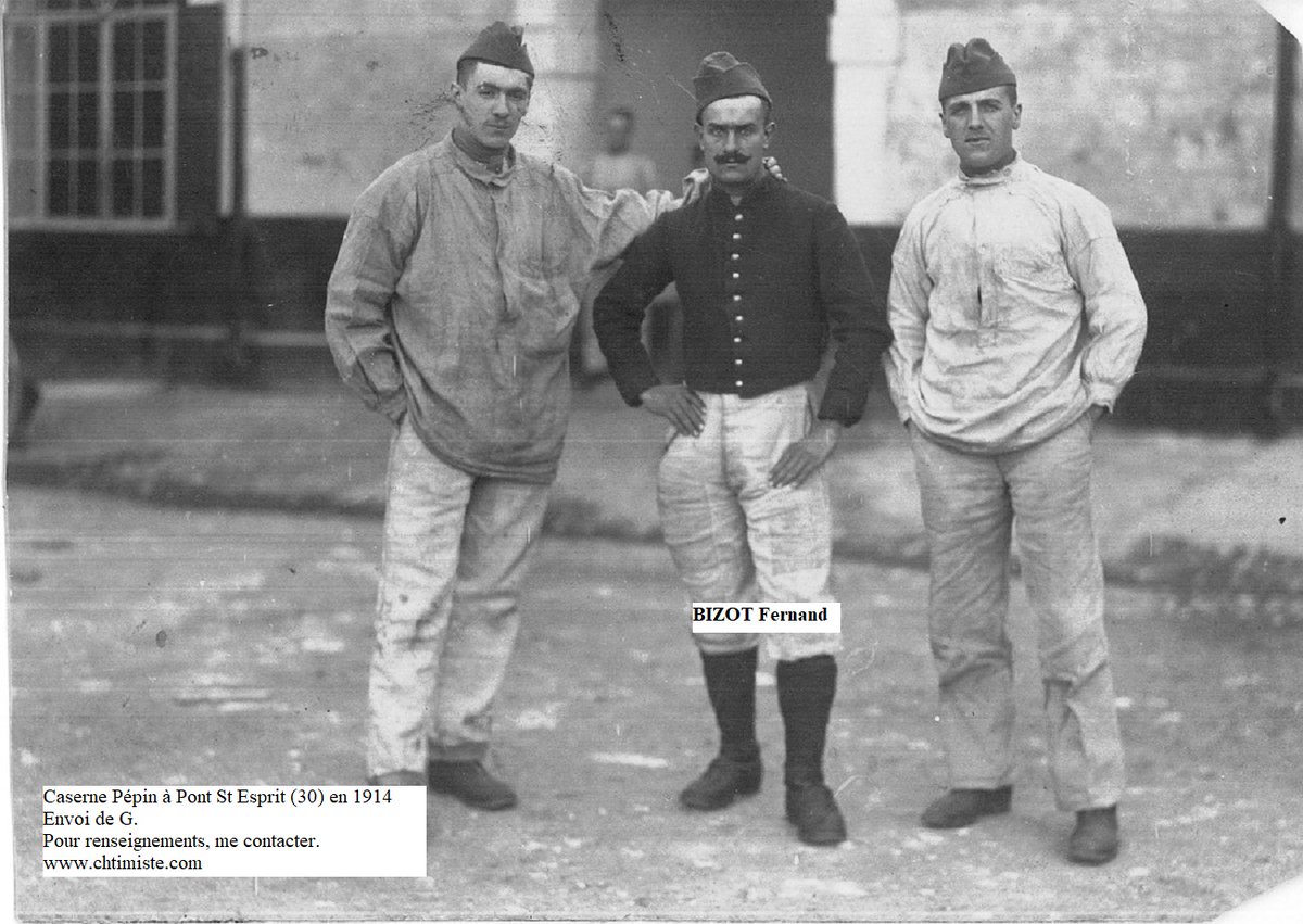 Le_Chtimiste's tweet photo. caserne Pépin à Pont St esprit (30) en 1914. BIZOT Fernand (18/02/1892 ; 20/08/1914) est mort à la bataille de Dieuze en Lorraine - #Chtimiste #Infanterie19141918 #55eRI https://t.co/s2NppWCkZc