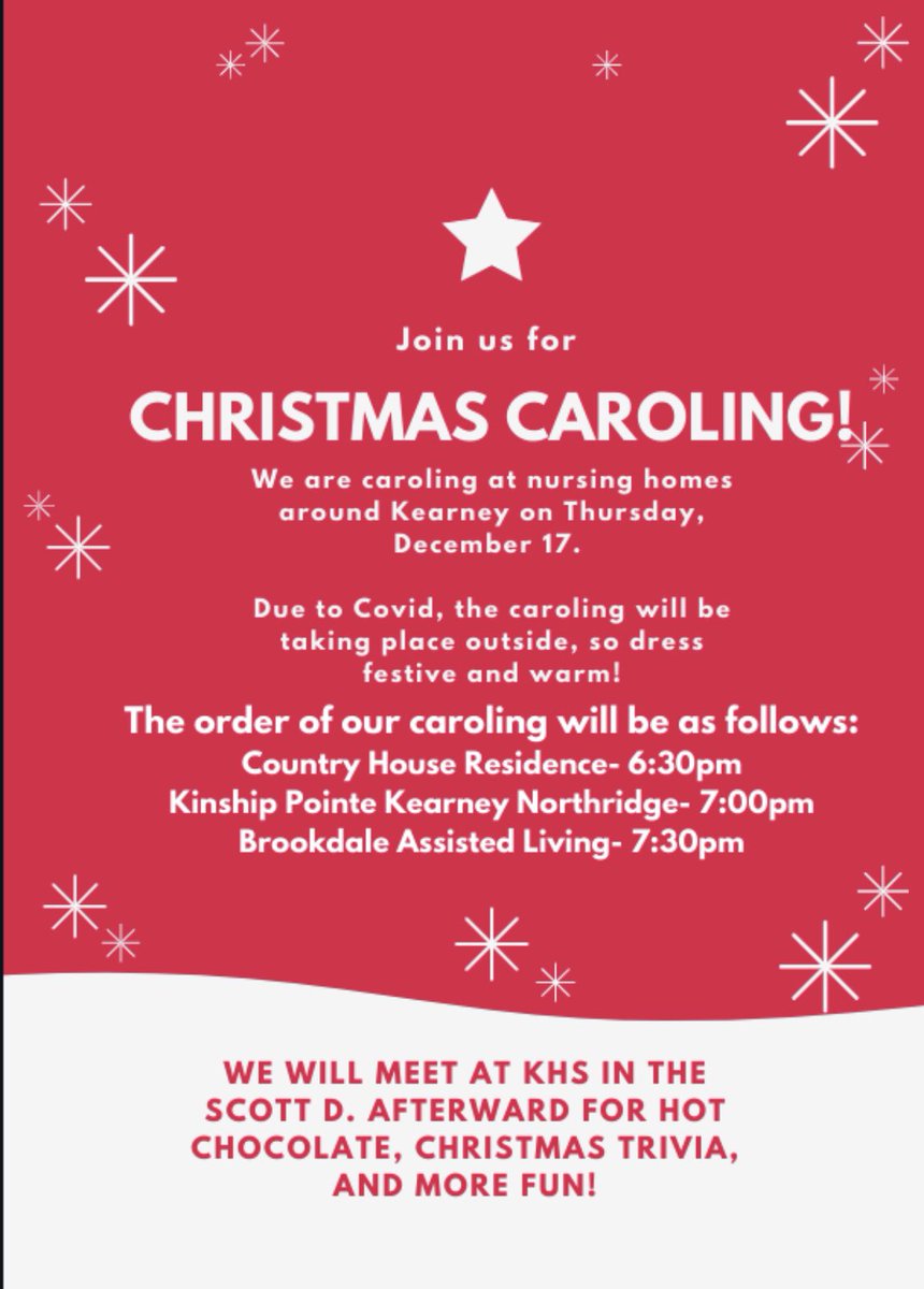 KeyClubatKHS's tweet photo. Join us for caroling tomorrow! https://t.co/6luQM18DEP