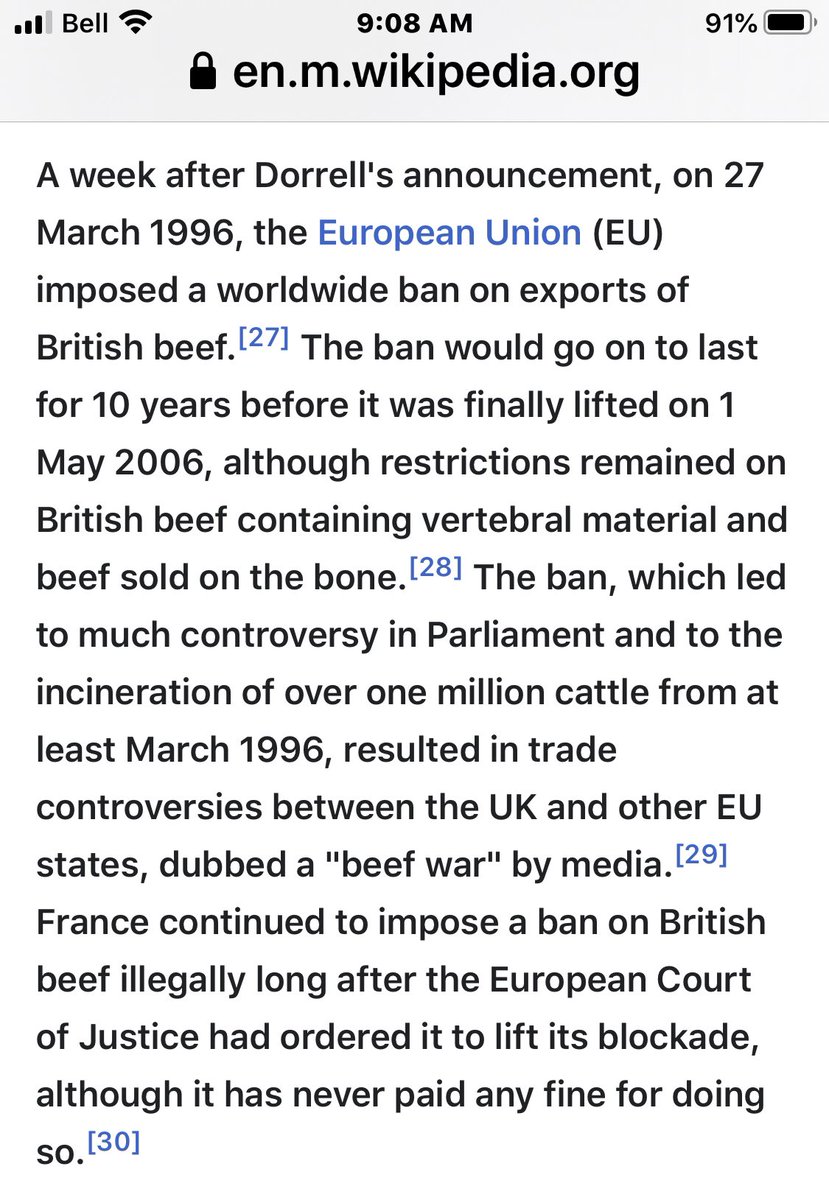 We see the same order of prioritization in the US. On the surface it seems the industry took BSE seriously. Banning UK beef imports and culling UK cows. Same with Canada.