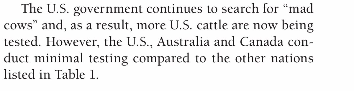 Testing too much (ring a bell?) produces positive BSE test results. It’s far less of a risk to the industry to reduce testing, allowing for the occasional BSE infected cow to be consumed by humans, than face the scrutiny of a positive test result.