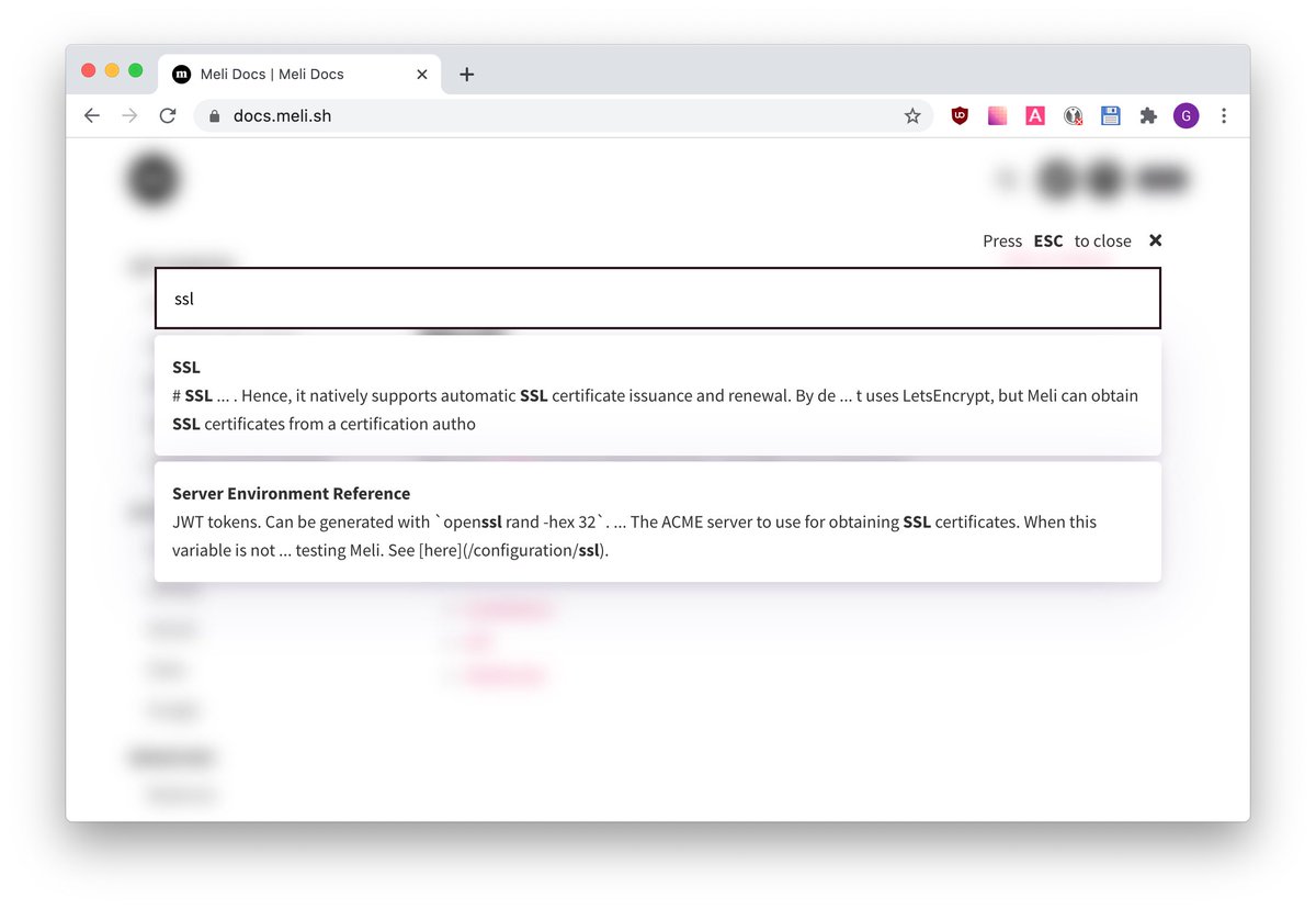getmeli's tweet photo. Our docs search bar is finally back ! In-house design that we hope you will enjoy ! https://t.co/GQtuSacIdZ