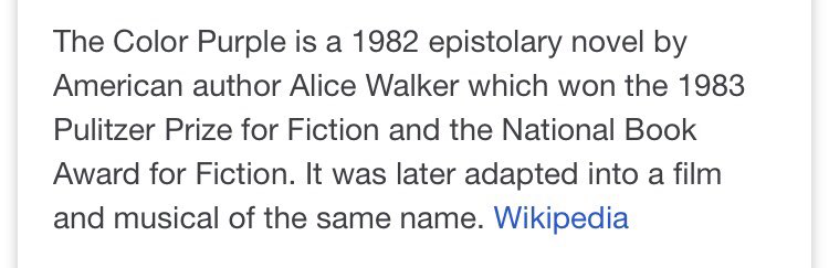 An award winning book, a movie, a musical.