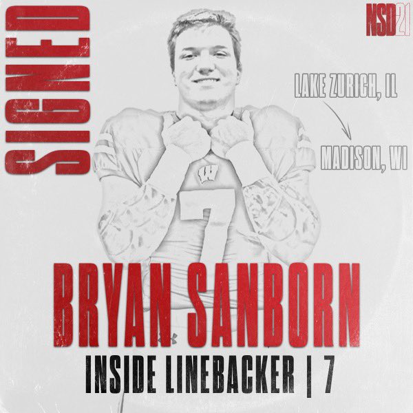 BryanSanborn07's tweet photo. Officially a Badger! Wanna Thank God for everything he’s done for me! Now it’s time to get to work🔴⚪️ #OnWisconsin https://t.co/WFD5TW3aiw