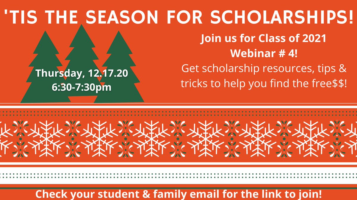 EPSNaviance's tweet photo. It's that time of year to apply for FREE $$!!  Join us TOMORROW for this great webinar! Check your student and family email for the link to join!! @EverettSchools @Go_Gulls @EPS_EverettHS @CascadeBruins @HMJacksonHS @Sequoia_HS https://t.co/umqcMw7q8r