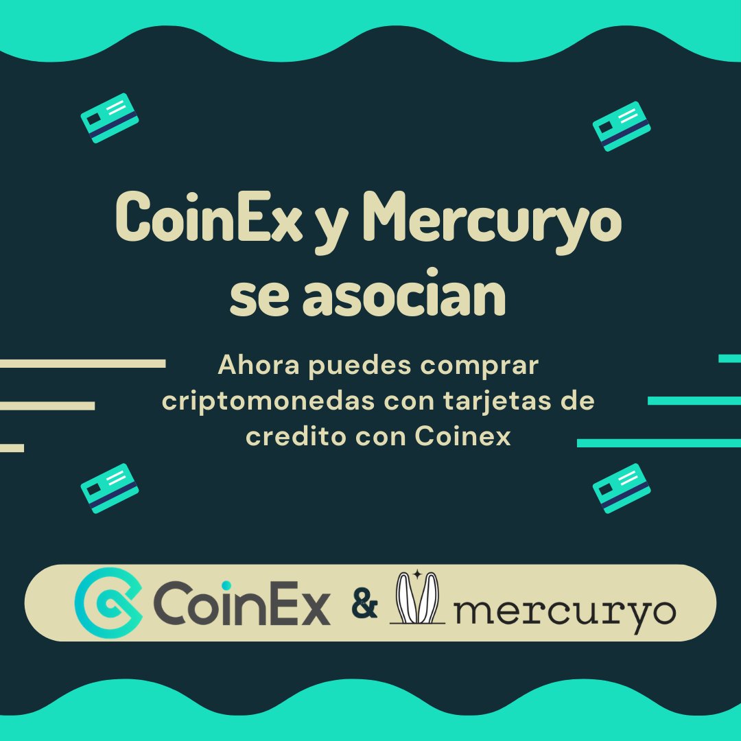 Elcomecolgate's tweet photo. Ahora puedes comprar #Criptomonedas  con tarjetas de crédito de #Visa y #mastercard en #Coinex, gracias a la nueva asociacion de Coinex con 
@Mercuryo_io. #payments  #Finance #bitcoin #crypto, @CoinExSpanish  @coinexcom  

Link del anuncio:
https://t.co/I8ynF7apNV https://t.co/rqlOyWn5zl
