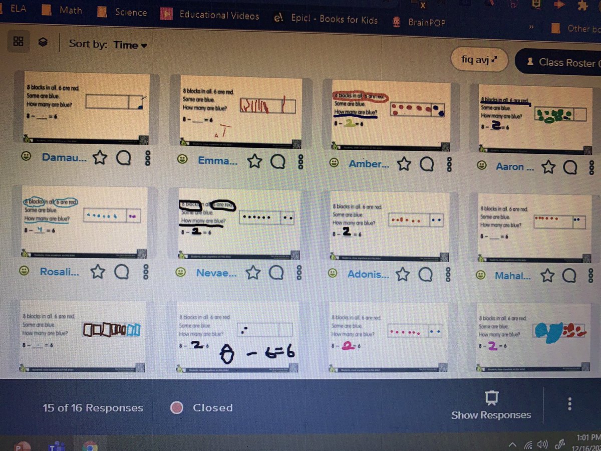 My students showing me what they learned during Math! #1stgrade #virtual @OVS_Community <a href="/PearDeck/">Pear Deck Learning</a>