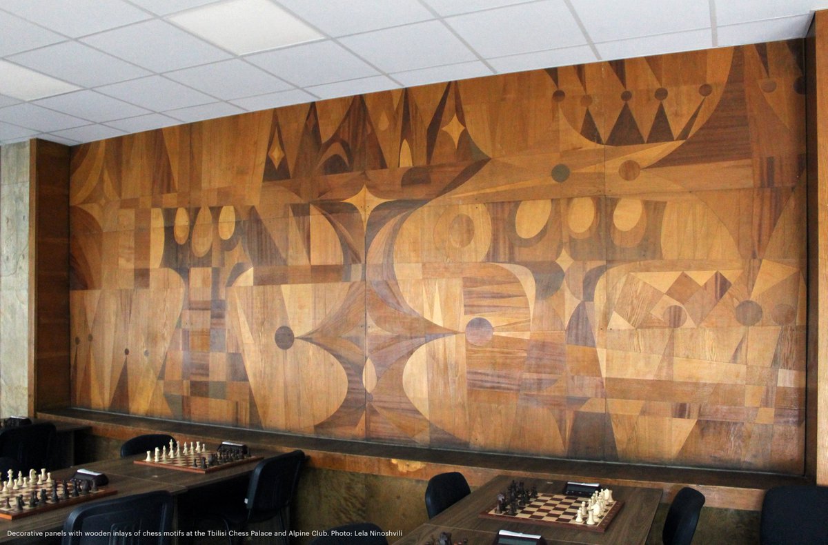 This is the Tbilisi Chess Palace and Alpine Club, a community hub in the heart of Georgia's capital city.The building harmoniously blends into an outdoor park setting and serves as an inviting center for chess and mountaineering, two of Georgia’s popular leisure activities.