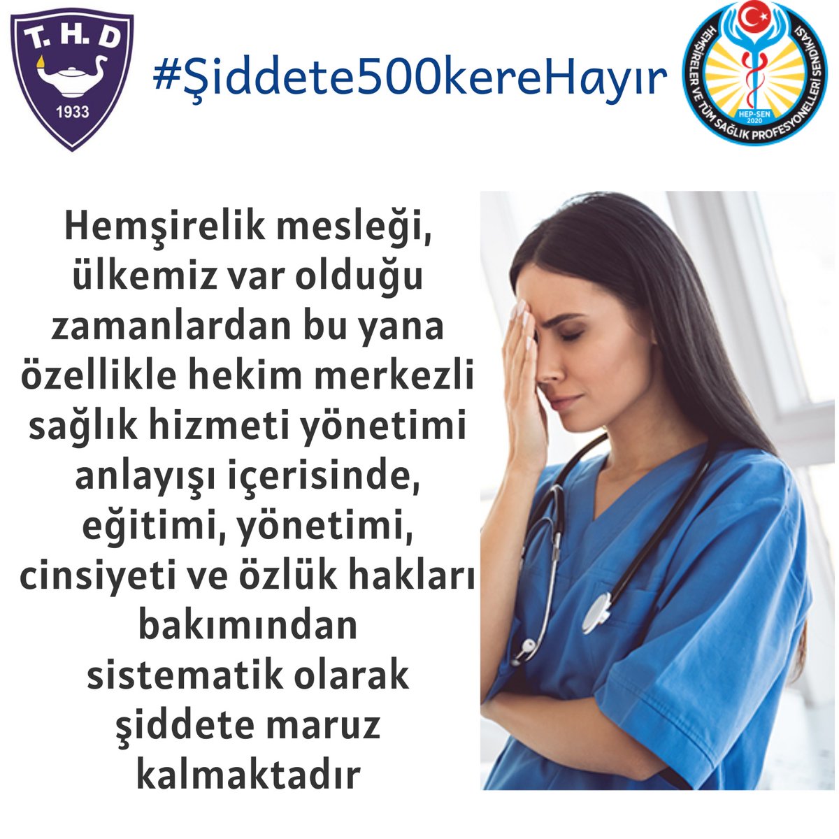 Hemsiresizolmaz's tweet photo. #Şiddete500kereHayır
Onuruyla mesleğini icra eden hemşireye yapılan bu iğreç şiddetin cezasız kalmayacağına inanıyorum https://t.co/FDRfXAeQFQ