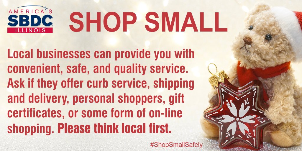 IllinoisSBDC's tweet photo. Local businesses are doing everything they can to provide you with convenient, safe, and quality service. Check with your favorite local business to see how you can shop with them safely. Think local first!
#ShopSmallSafely #ThinkLocalFirst #ShowYourSupport #EnjoyLocal https://t.co/1PXDQdWpCY