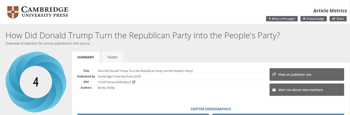 key_trump's tweet photo. I am pleased to announce my newest paper:
"How Did Donald Trump Turn the Republican Party into the People's Party?"
 is now published online. | Cambridge Open Engage
https://t.co/gTbJI0hgU1 https://t.co/e6aG3YhiQM