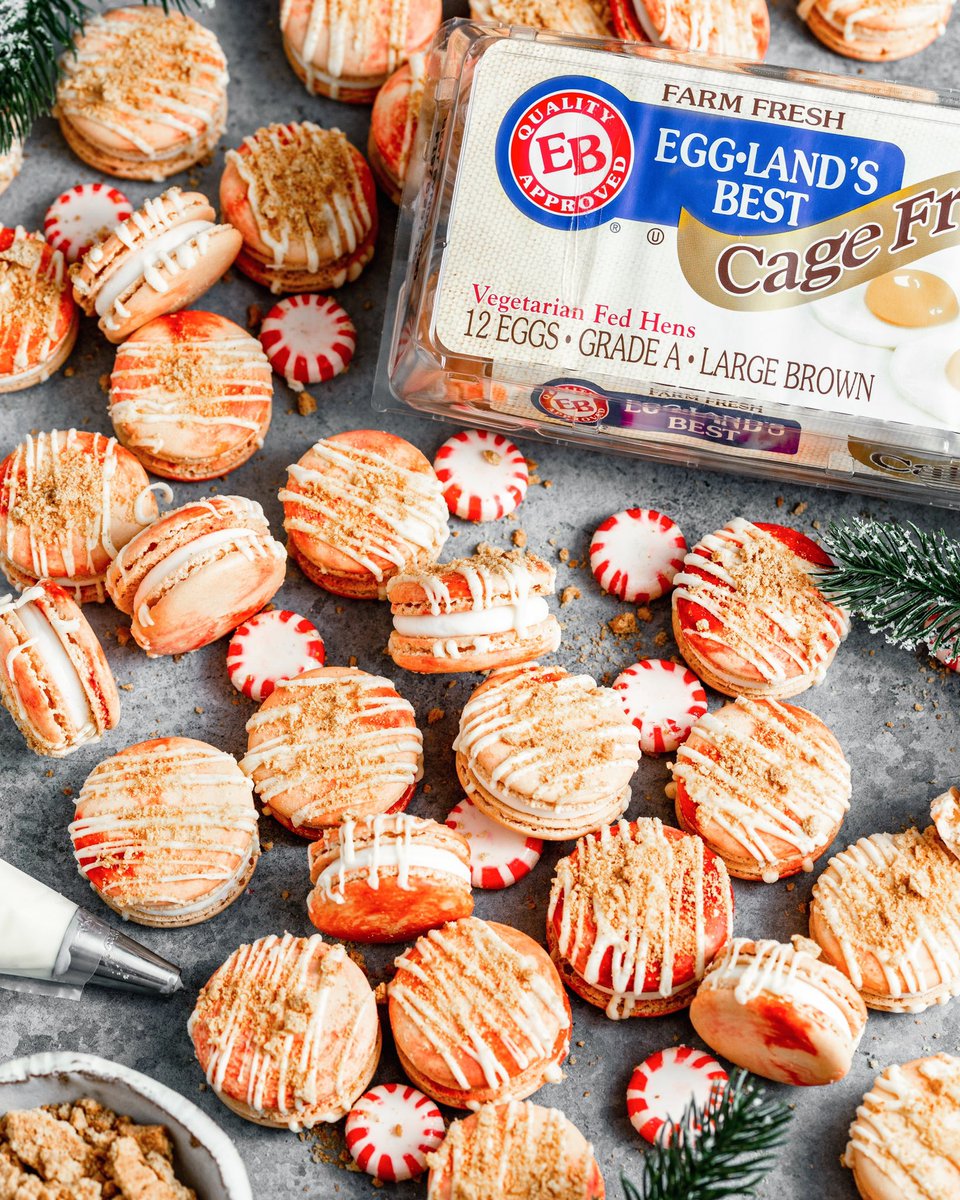 mikebakesnyc's tweet photo. #ad There’s never a bad time to make macarons, especially these peppermint cheesecake macarons, made using @egglandsbest eggs! They have 6x more vitamin D and more than double the Omega-3s than ordinary eggs. Click here to grab the recipe: https://t.co/vZ26l9qses #EgglandsBest https://t.co/NDrKF9A4cW