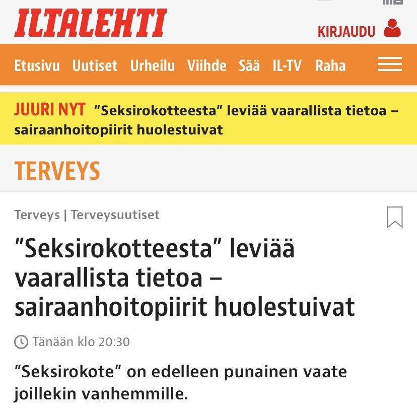 hannahannus's tweet photo. 1. Rokotteen nimi on HPV-rokote

2. Se torjuu vaarallista syöpää

3. Sairaanhoitopiirit ovat huolissaan, koska tästä hyödyllisestä rokotteesta leviää väärää ja vaarallista tietoaa.

...Ja tällaiset otsikot eivät varmastikaan sitä väärän tiedon leviämistä vähennä. 😔 https://t.co/KetX2JC37Y