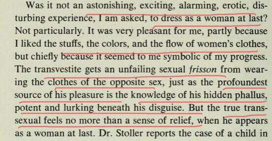 He throws transvestites under a bus by talking about the quiet thing outloud. Transvestic Fetishism. This now comes under the Trans Umbrella. Our politicians have no fucking idea what they are unleashing on women. Men who get off on hiding a penis in women’s clothes/spaces. 