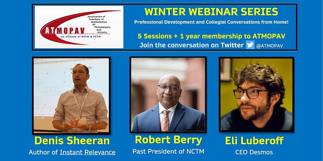 ATMOPAV (@atmopav) on Twitter photo We’re excited to announce that our Winter Webinar Series is now free!!
Why free? We want to connect the math community in and around Philly to engaging, rich content launching with this series! Join us starting on 1/23 with <a href="/MathDenisNJ/">Dr. Denis Sheeran, Ed.D</a>!
Register at atmopav.com We’re excited to announce that our Winter Webinar Series is now free!!
Why free? We want to connect the math community in and around Philly to engaging, rich content launching with this series! Join us starting on 1/23 with <a href="/MathDenisNJ/">Dr. Denis Sheeran, Ed.D</a>!
Register at atmopav.com