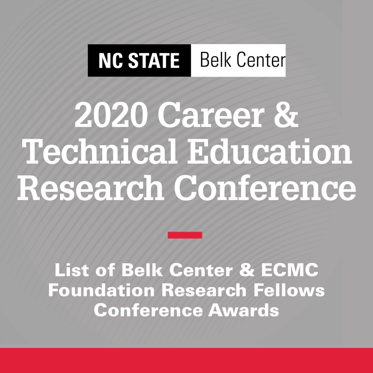 ncstatebelk's tweet photo. We’re excited to share a list of awards given to our Belk Center colleagues, including doctoral students and ECMCF fellows, at the 2020 ACTER Conference a few weeks ago! Well done. https://t.co/OtidUPInfK #NCStateBelk #ACTER #ECMCFFellows #postsecondaryCTE https://t.co/YDPfMoAcMv