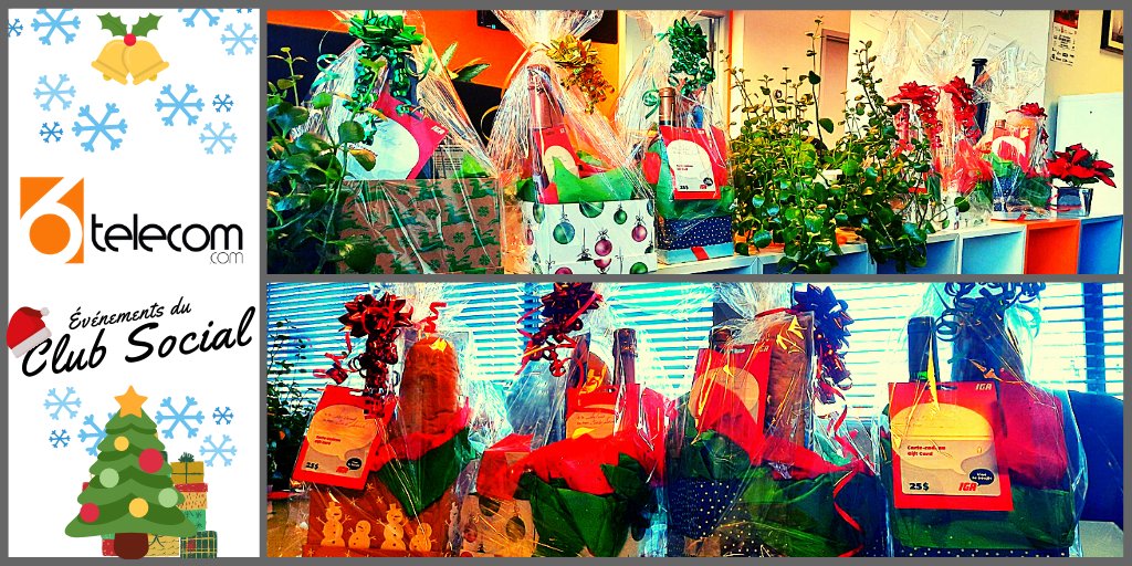 6Telecom's tweet image. Les membres de 6Telecom reçoivent leur paquet cadeau!🎁
Ils sont maintenant prêts pour un 5 à 7 des fêtes à distance ! 🎄💻
Joyeuses fêtes à tous !☃️