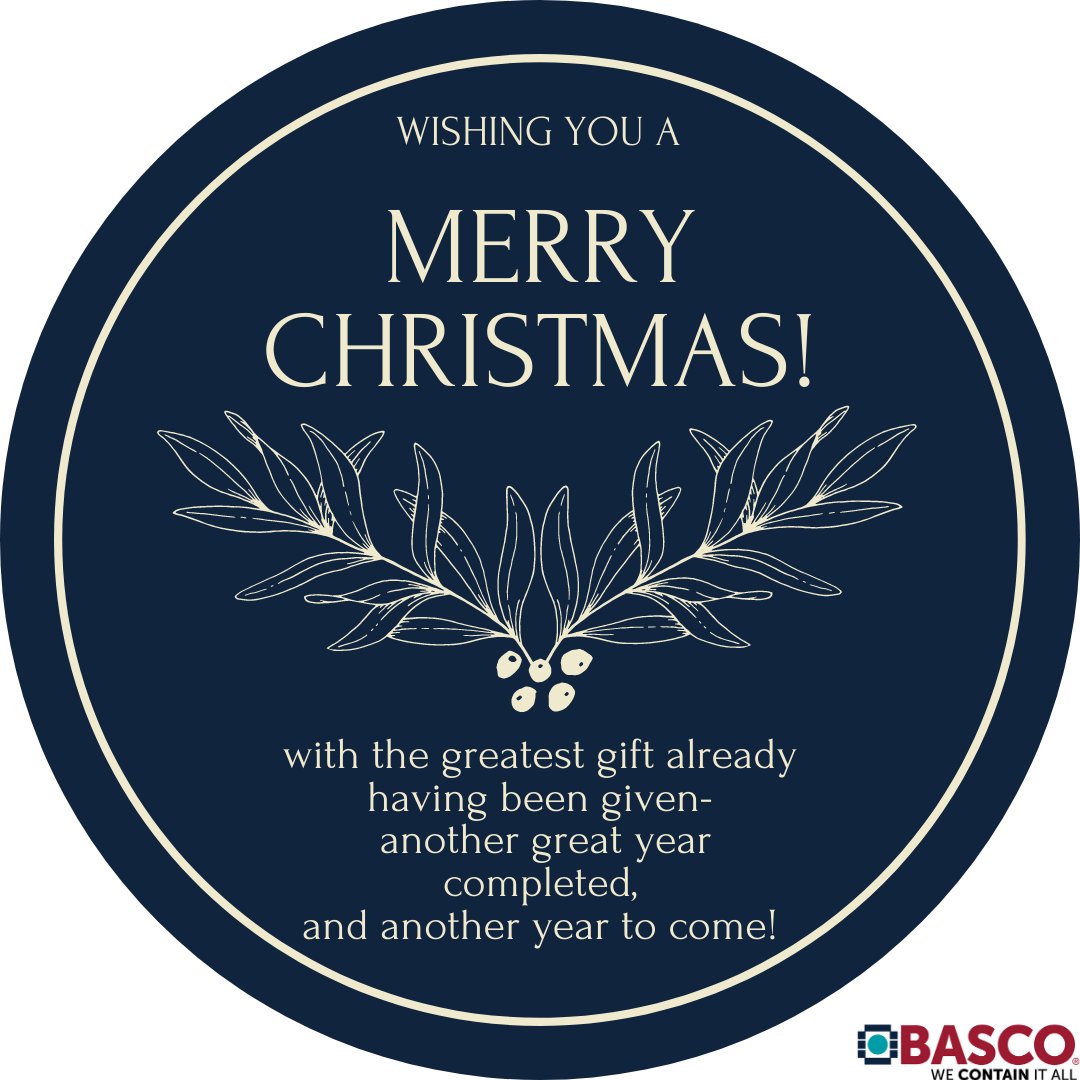 From BASCO to you. 

We will be closed on December 24th and 25th. Please be advised that during this time order processing times may increase. We will resume regular business hours on Monday, December 28th.

#MerryChristmas2020 #basco #merrychristmas #christmas