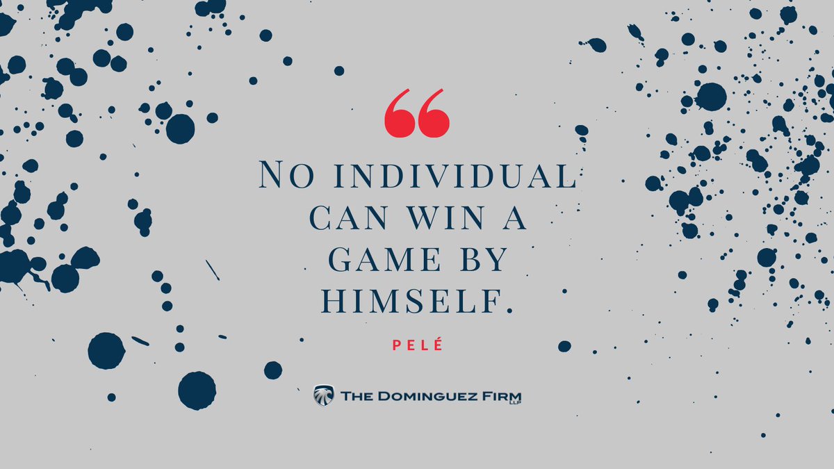 Everything in life is a collaborative effort. At The Dominguez Firm, our attorneys and paralegal work together to get our clients the best care and results possible. #wednesdaywisdowm #wednesdaythoughts