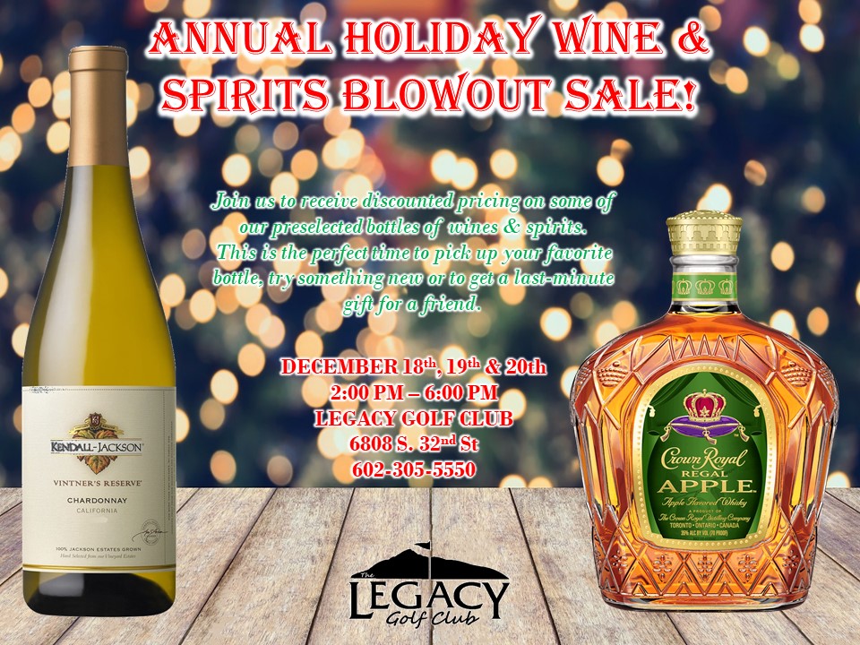 Our Annual Holiday Wine &amp; Spirits Blowout Sale starts Friday! 🍷🍾🥃

Join us December 18th-20th from 2-6pm to shop our incredible selection. Be sure to stop in early before your favorites are gone!
