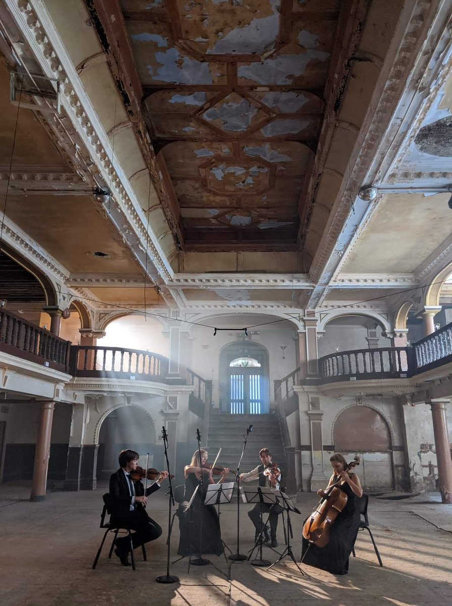 folkelife's tweet image. We spoke with #Folkestone's Quartet in residence; the Sacconi Quartet, about the benefits of living and working in #Folkestone. Read more: bit.ly/3mnwEcW

Pictured: The Quartet performing in the Leas Pavilion. The video will be available on Amazon Prime in January.