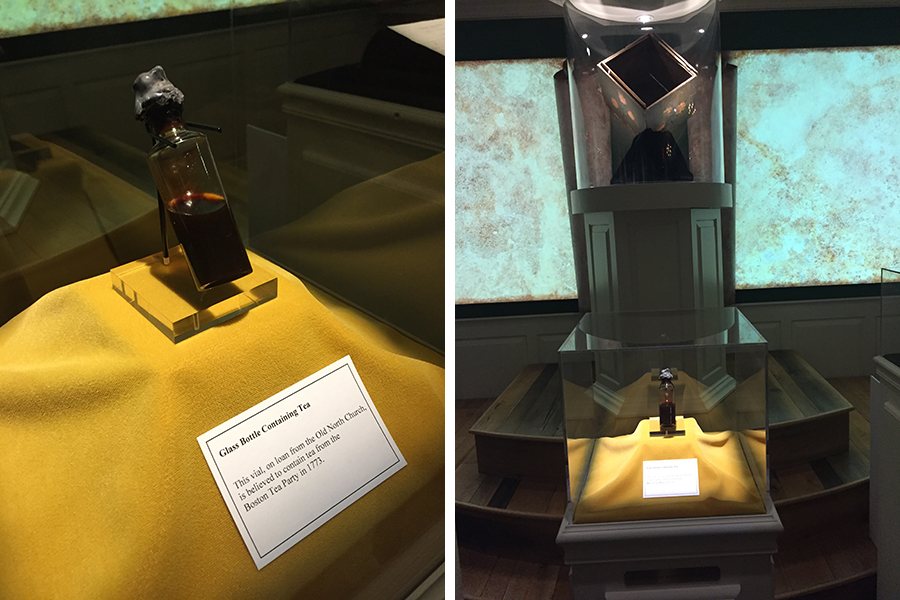 This decidedly grosser version of the tea vial is on loan to the Boston Tea Party Ships and Museum.  https://www.bostonmagazine.com/news/2018/02/14/original-tea-vial-boston-tea-party/