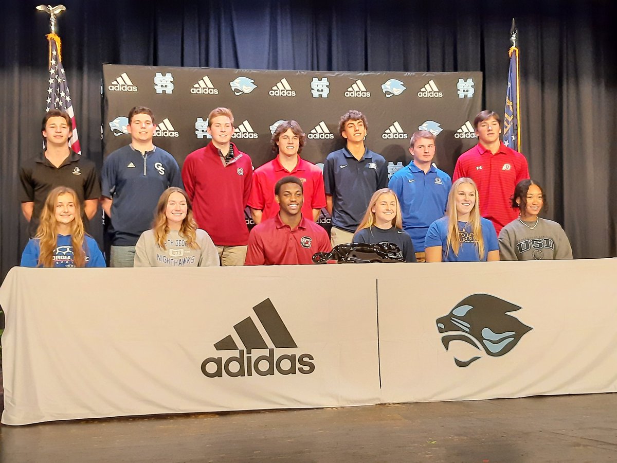 StarrsMillHS's tweet photo. Congratulations to all of our student athletes signing to play and study at the next level! #SMPantherPride https://t.co/UWIolU9CGg