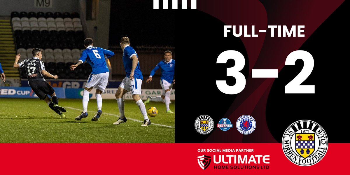saintmirrenfc's tweet photo. FULL-TIME: St Mirren 3-2 Rangers.

WE'VE DONE IT!!!!!

THE SAINTS ARE GOING TO THE SEMI-FINALS!!!! https://t.co/cGqZKGfH67