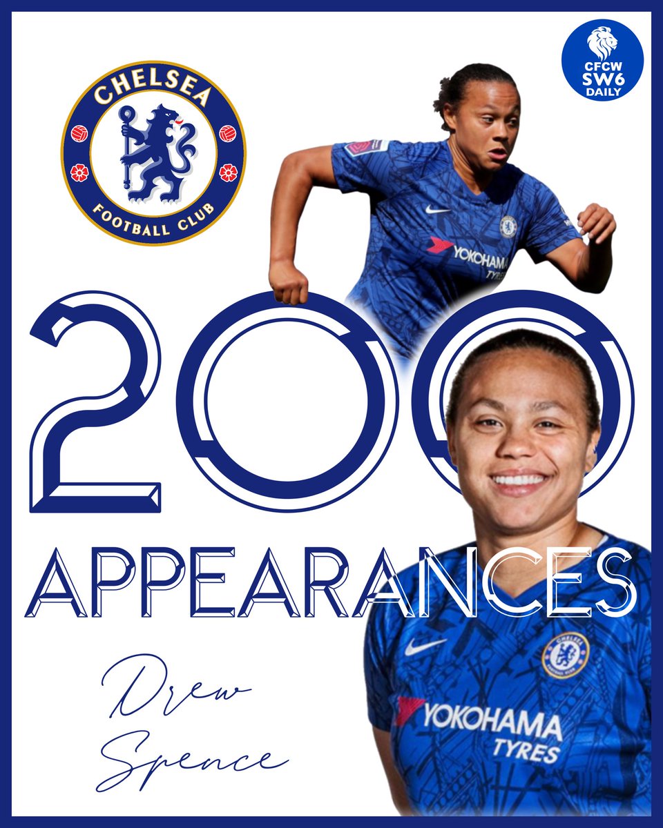 TheCFCWSocial's tweet photo. 200 @ChelseaFCW appearances. A record achieved in a comfortable #UWCL win!
Congratulations @23Spence and here's to many more!
๐จ| @graphicsby_jess
#SW6DailyCFCW #CFCW #UWCL https://t.co/4Jk6tyTRVA