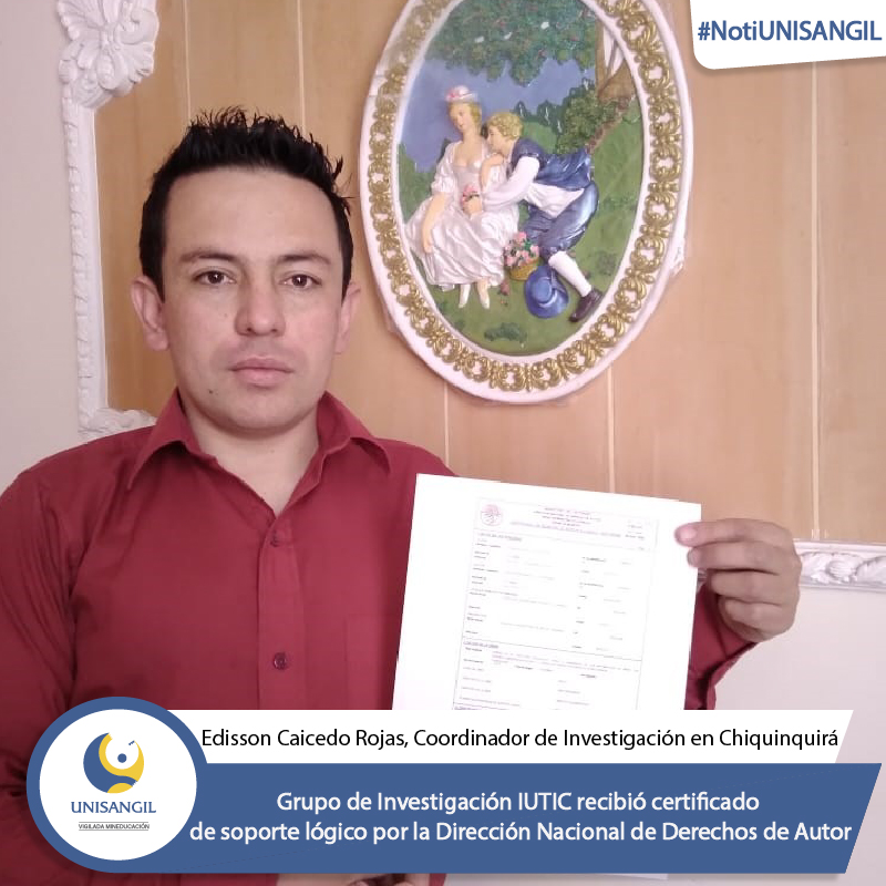 Buenas Noticias 📝 | Grupo de Investigación IUTIC recibió Certificado de Soporte Lógico por la Dirección Nacional de Derechos de Autor. 🙌

Consulta la nota completa aquí 🔵 cutt.ly/DhJYbTh

#SomosUNISANGIL ¡Parte de tu vida!
