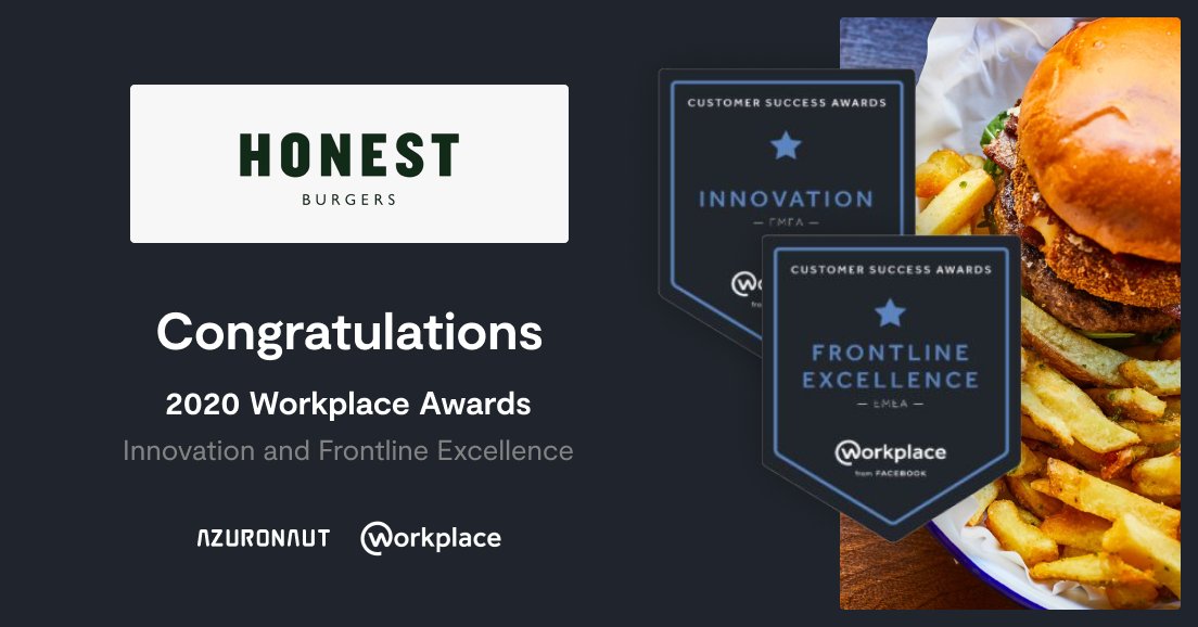 Congratulations to our client <a href="/honestburgers/">Honest Burgers</a> on winning two @workplacefromFB awards for 2020!

lnkd.in/ed6fwBt