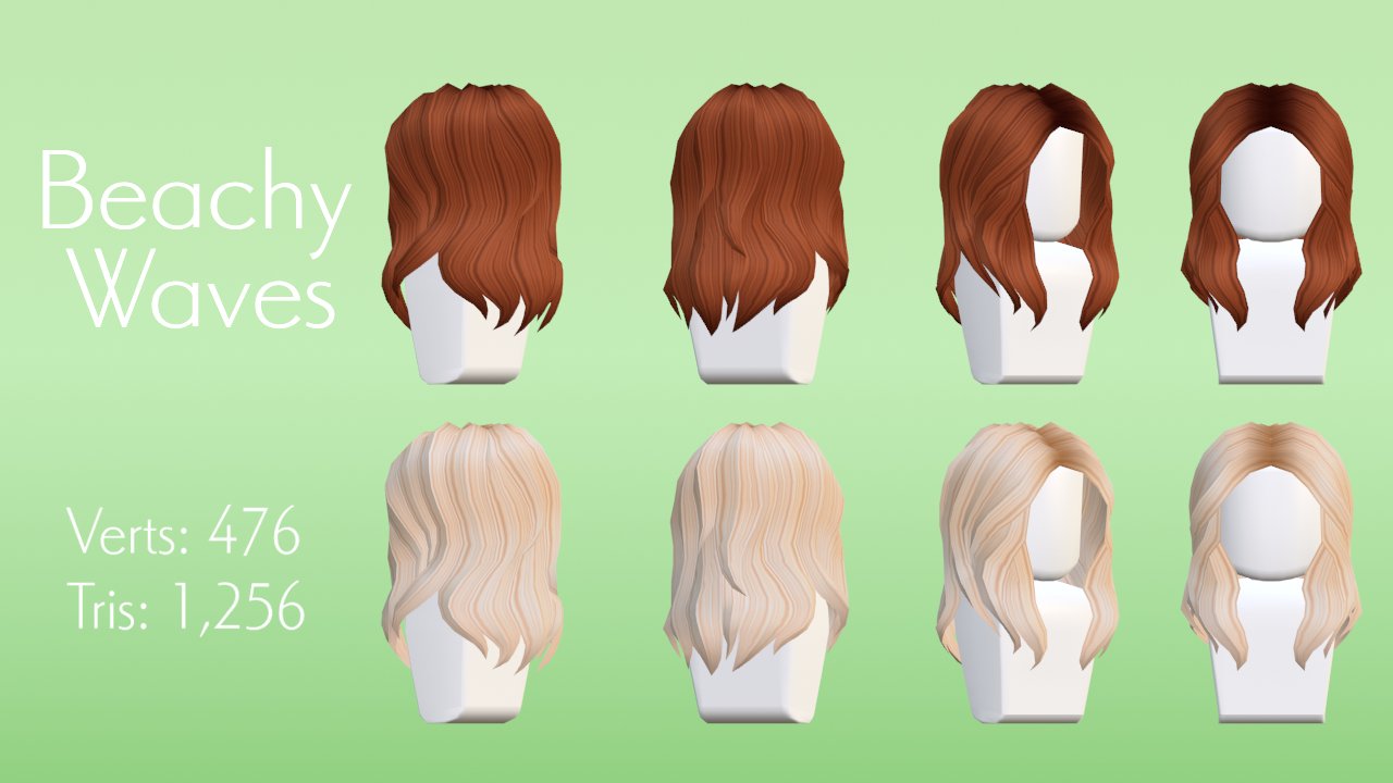 Brown Beachy Wavy Hair - Roblox