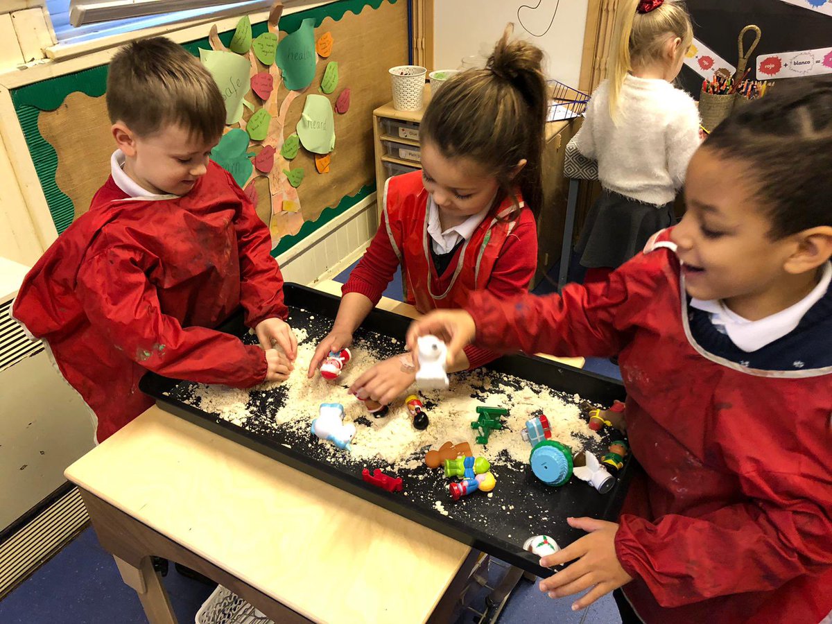 LadybankPS's tweet photo. Christmas play in P1/2 today. Santaโs sleigh made from blocks, an elf wrapping station, designing stockings, Small world Christmas characters in snow, numicon baubles and writing cards. #playislearning #learningisplay https://t.co/9GI7YKsdtX