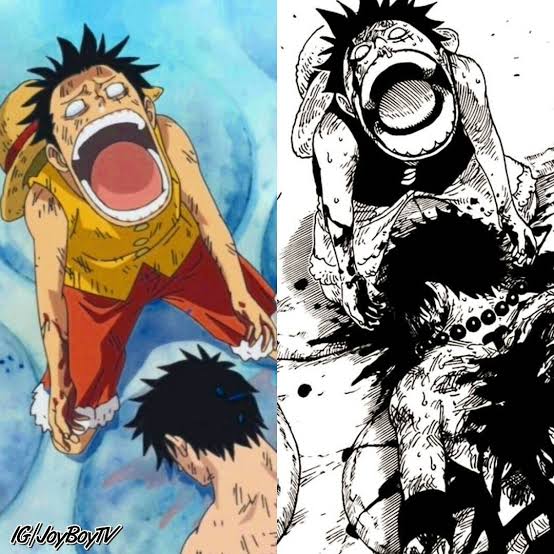 Twitter 上的 Wolfamongroses Spoilers For One Piece As Kids Luffy Ace And Sabo Were Represented By The Colours Red Yellow And Blue Luffy Throughout Most Episodes