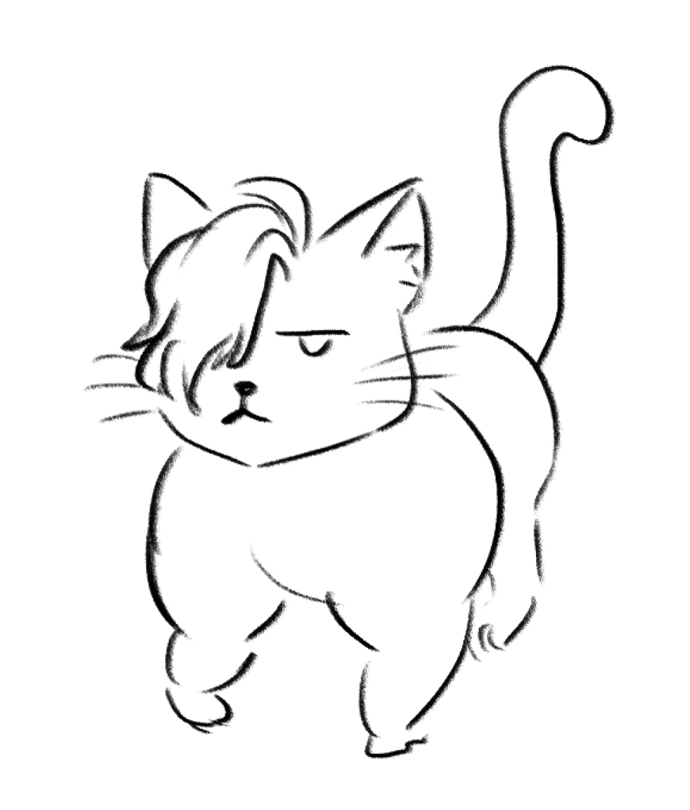 I was paid 9 USD to draw this buff catbert 