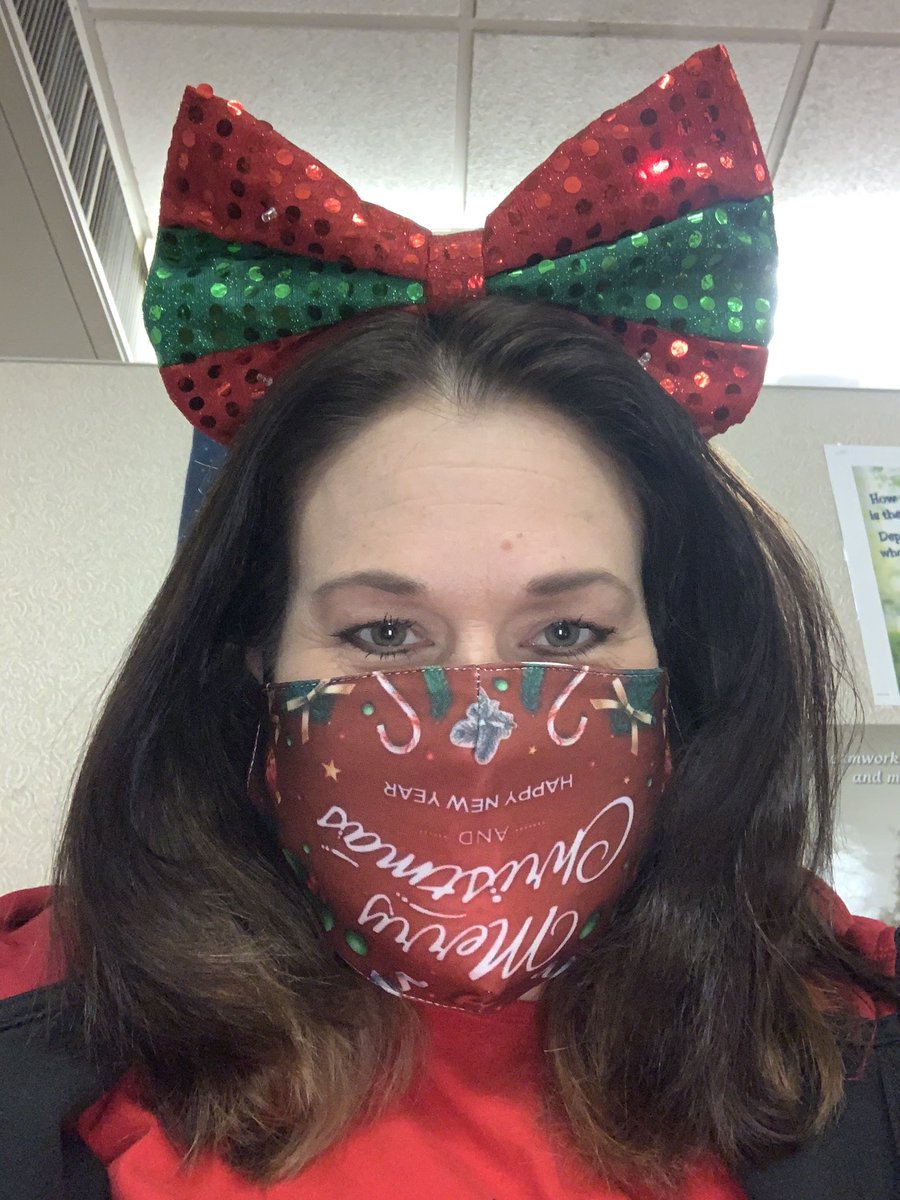 Time for some holiday school spirit. You can’t see my reindeer socks but you can surely see my blinking headband! #ASD4ALL <a href="/StoneSchool4/">Stone School</a>