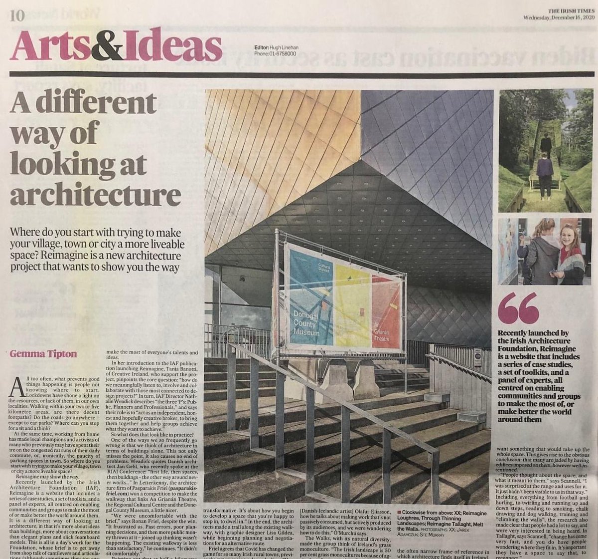 IRISH TIMES: Thank you to <a href="/IrishTimes/">The Irish Times</a> for featuring the RCC today along with our fellow cultural buildings <a href="/Donegalcomuseum/">Donegal County Museum</a> and @angrianan 

More project information here: lkcd.ie

Full Irish Times article here:

irishtimes.com/culture/reimag…