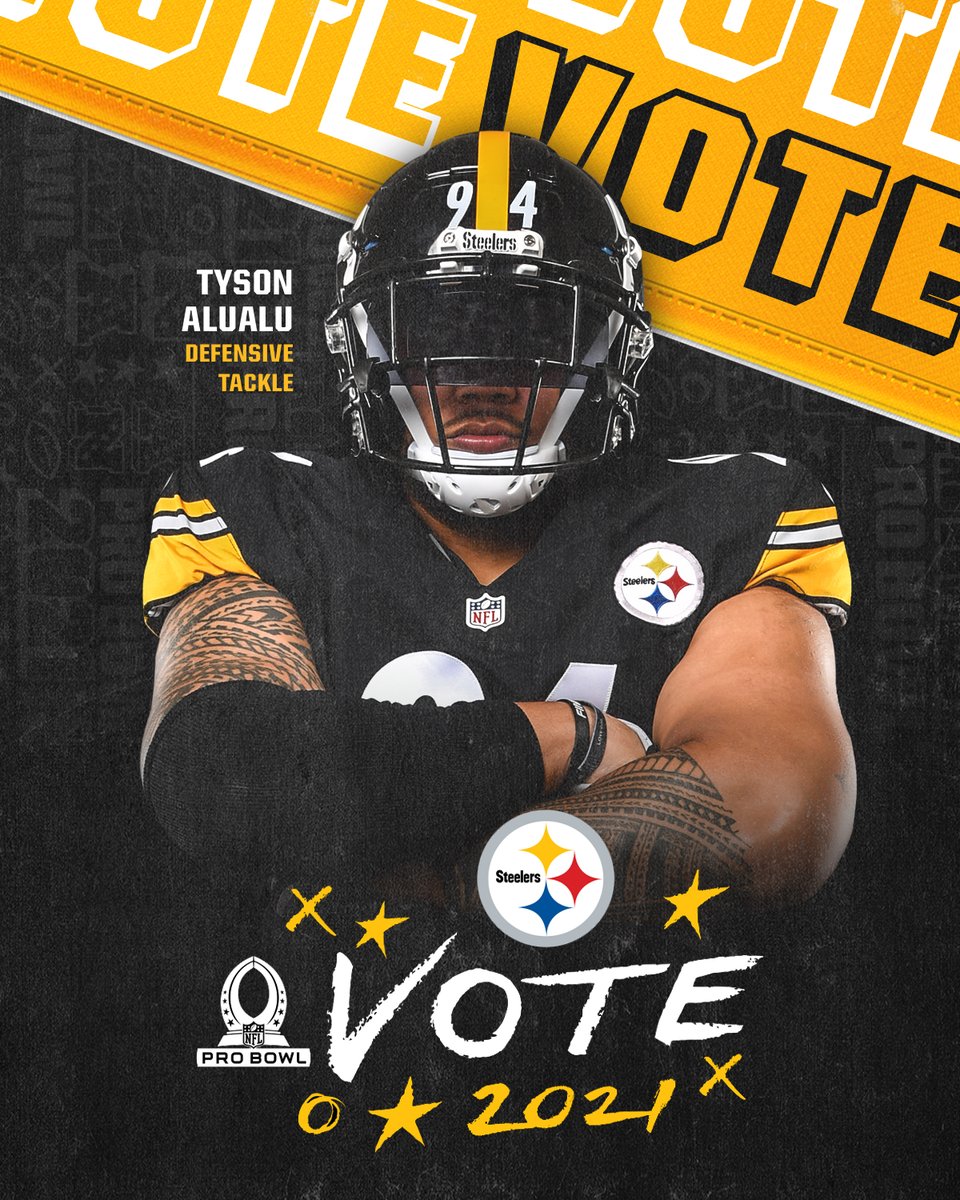 steelers's tweet photo. 1️⃣ RT = 2️⃣ #ProBowl Votes

#ProBowlVote + @CamHeyward 
#ProBowlVote + @DOCnation_7 
#ProBowlVote + #TysonAlualu https://t.co/psDiA3tx6b
